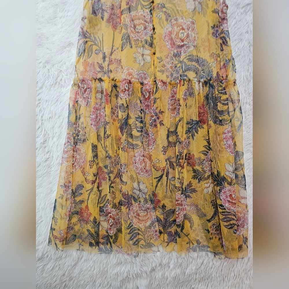 Cato Mustard Floral Sleeveless Tunic 26/28 Like New - Picture 6 of 11